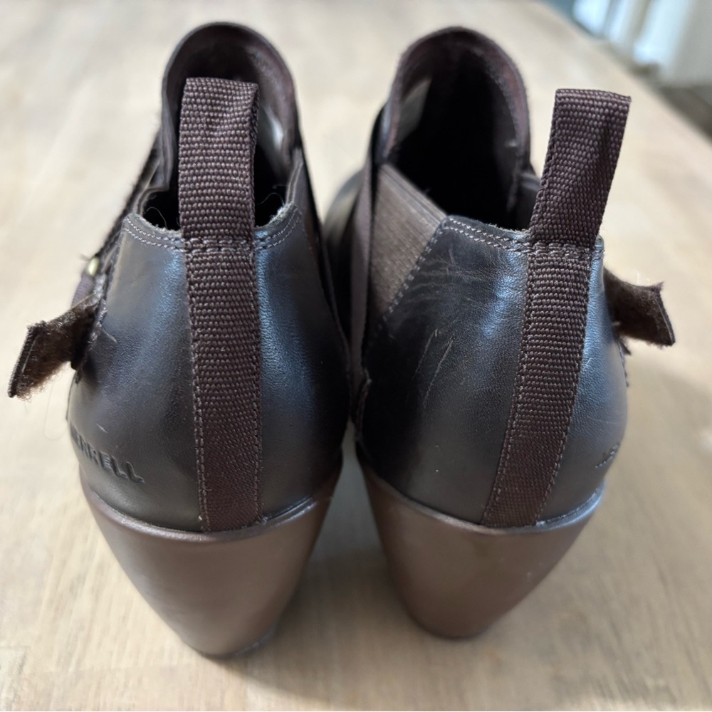 Merrell Expresso Leather Booties with Chunky Heel size 7 - Picture 5 of 7